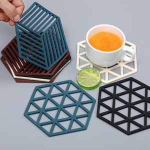 Salvamanteles Hexagonal de Plástico, Aislante del Calor, Antideslizante, para Cocina, Tazas, Tazones, Ollas, Diseño Nórdico, Rayas de Colores Aleatorios - Product Image 2