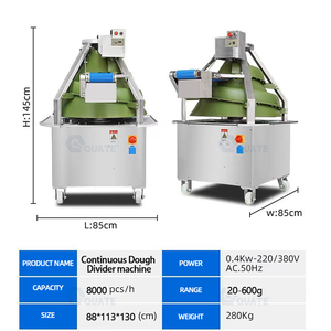 Máquina Automática para Hacer Bolas de Masa y Redondear Pan, Divisora de Masa <span class=keywords><strong>con</strong></span> Cinta Transportadora para Uso en <span class=keywords><strong>Panadería</strong></span> - Product Image 3