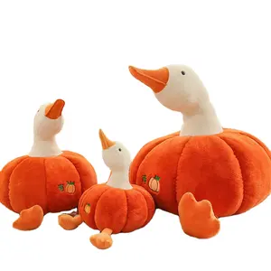 25-100 cm Cute Goose Doll Creative Pumpkin Duck Plush Toy Throw Pillow Funny Gift for Friends