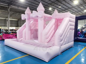 Castello Gonfiabile Commerciale per Matrimoni all'Aperto, Scivolo d'Acqua, Castello Rimbalzante per Interni, Doppio Scivolo con Piscina - Product Image 3
