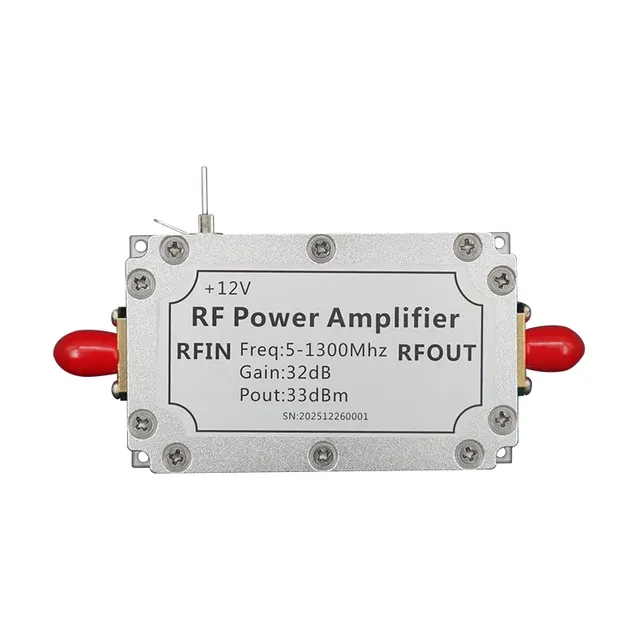 RF Power Amplifier 5-1300MHz Gain 32dB +12V POUT 33dBm