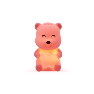 Cute Bear Silicone Night <b>Light</b> Warm <b>Light</b> Tap Control USB Powered LED Bedside Lamp For Kids Bedroom <b>Sleep</b> Aid - Product Image 5