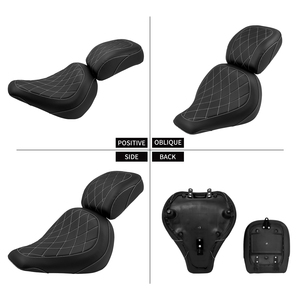 Asiento de Motocicleta para Conductor y Pasajero, 2 Plazas, Negro/Azul/Blanco/Rojo, para Harley Softail Fat Boy FLFB FLFBS 18-Up Breakout <span class=keywords><strong>FXBR</strong></span> 23-Up - Product Image 3