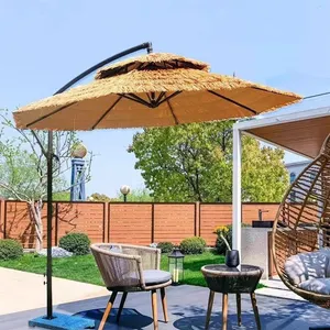 Rieten Parasol 18M Patio Tuinparasols Draagbare, Waterdichte Parasols Voor Strand Coffeeshop Vissen Camping/