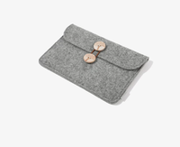 Sac de rangement pliable en feutre de laine gris personnalisé pour ordinateur portable, idéal pour les voyages et le bureau