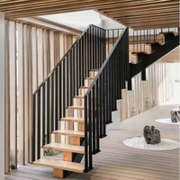 Bande d'escalier en bois et plastique, livraison gratuite, faisceau en acier, escalier en verre, accoudoir