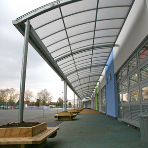 Mái hiên bằng kim loại không thấm nước bao gồm nhà để xe và nhà chờ với mái vòm bằng nhựa cho giải pháp che nắng ngoài trời - Product Image 2