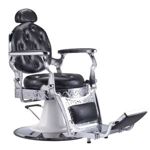 Chaise de barbier vintage Fauteuil de coiffure inclinable hydraulique Mobilier de salon de beauté en cuir synthétique - Product Image 6