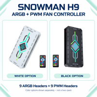 Hub de ventilateurs SNOWMAN H9 ARGB PWM à 9 ports, contrôleur magnétique alimenté par SATA avec télécommande pour le refroidissement des boîtiers de PC de jeu – Vente en gros