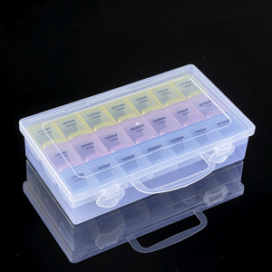 Custom Logo Medical Smart 7 Day Weekly Medicine Bottles Pill Box Storage Supplement Organizer Jar <b>Container</b> Dispenser Holder - Product Image 1
