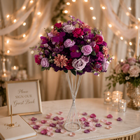 Centre de table de mariage de luxe, composition florale artificielle en soie de rose de haute qualité, faite à la main, pour la décoration d'événements