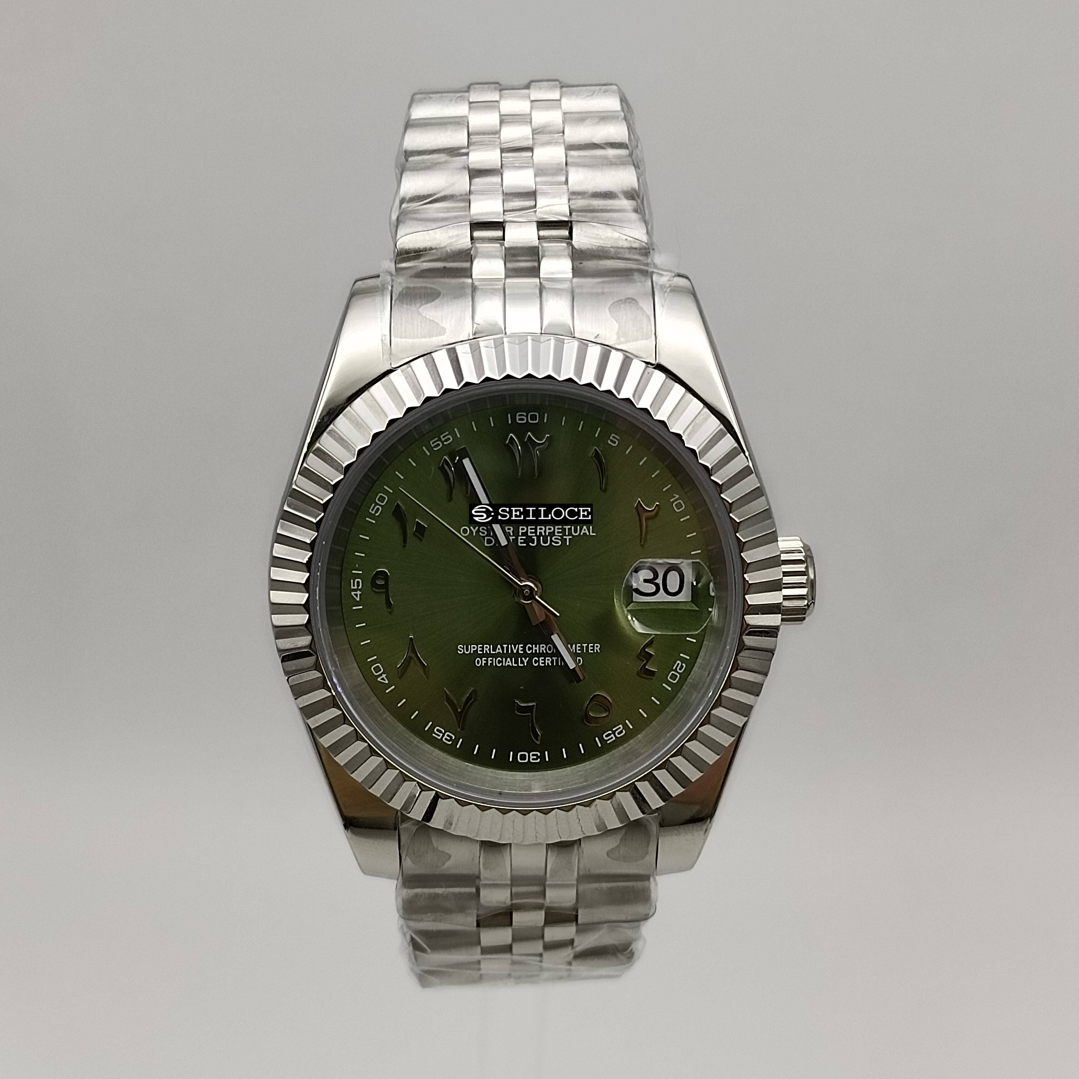 Silver Case+Dark Green Dial