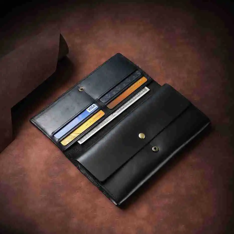 卸売カードホルダー財布手作り財布メンズ本革ショートクレイジーホースレザーウォレット