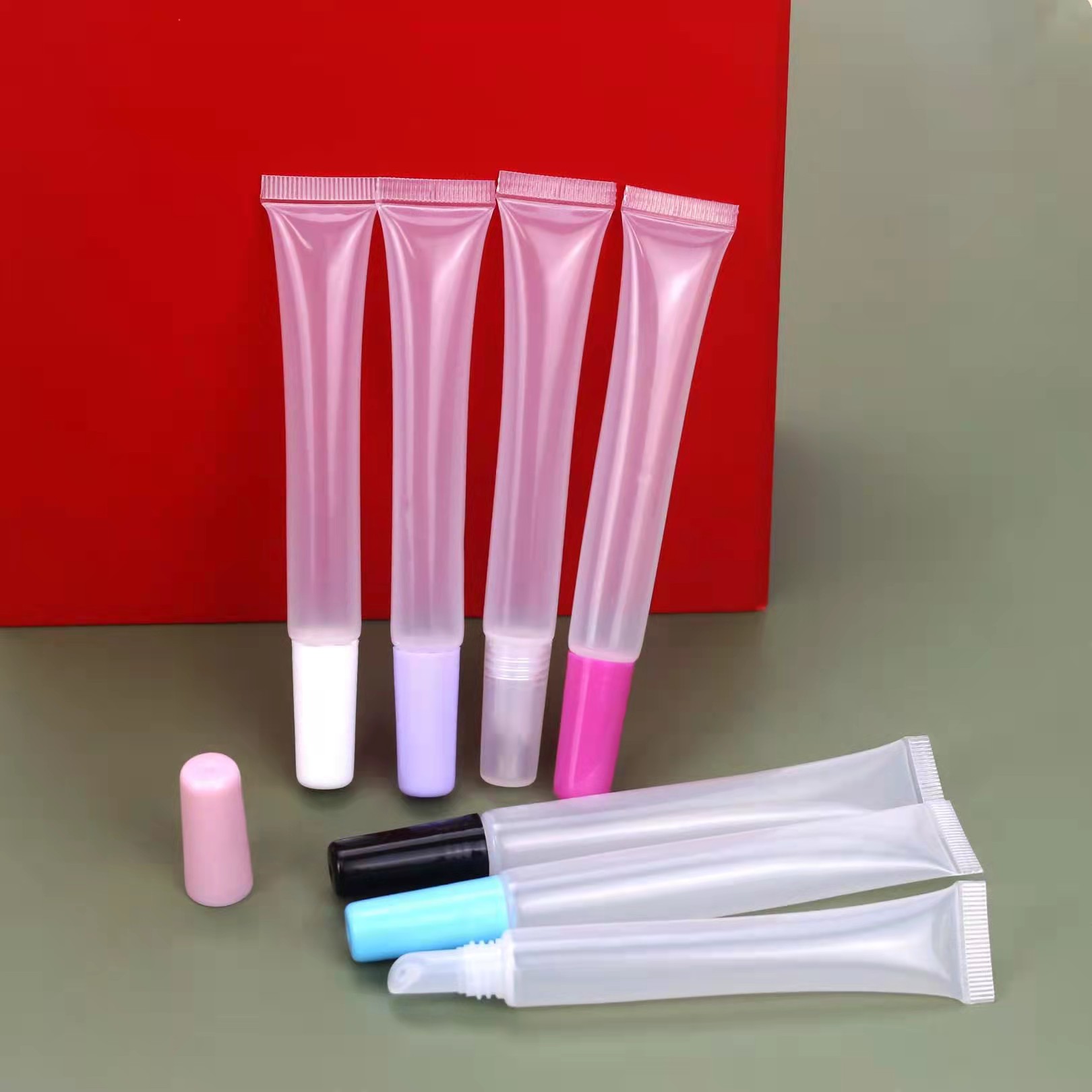 Drivworld Spot 15MLt transparent lip glaze lip gloss tube slender oblique color lip film squeeze tube Your logo
