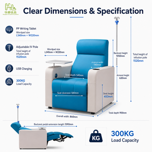 Sillón Reclinable Médico Plegable Multifuncional Manual para Donación de Sangre y Diálisis, Mobiliario Hospitalario al por Mayor - Product Image 3