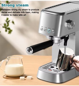 Meilleure machine à café expresso intelligente en acier inoxydable italien, vente en gros, fabrication chinoise, machine à cappuccino instantanée, double, hôtel, ménage - Product Image 1
