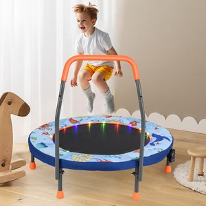 Mini Trampolín Plegable de 36 Pulgadas para Niños Pequeños, Trampolín de Ejercicio Interior y Exterior con Luces LED - Product Image 1