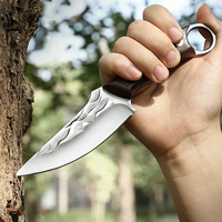 Couteau à anneau multifonctionnel d'extérieur couteau tactique de défense de survie en plein air portable couteau de poche pour barbecue de camping