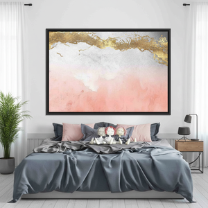 Pink and Gold Marble Canvas Print: Contemporary Wall Art,<b>BLACK</b> <b>FRAMED</b> CANVAS - Product Image 3