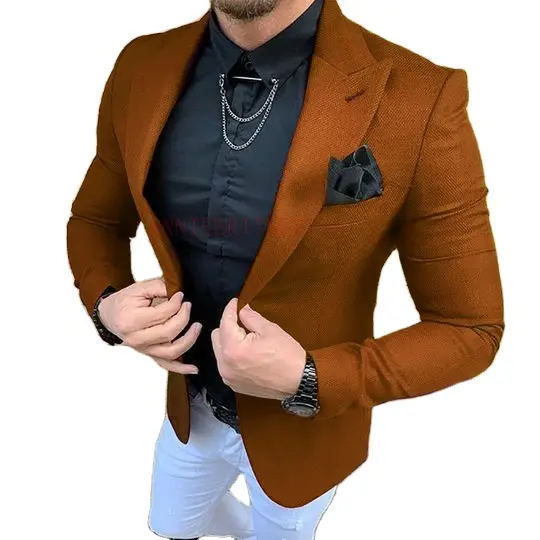 Terno masculino acolchoado slim fit, roupa de festa noturna, 2 peças, blazer, calça, para casamento, jaqueta tuxedos terno