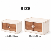 Armoire de rangement en plastique pliable Double porte organisateur de vêtements chambre placard empilable anti-poussière gris crème maison en gros
