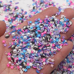 1KG/Sac de paillettes en argile à thème ciel nocturne, étoiles et lune, pour shaker à diamants, figurines, slime - Product Image 2