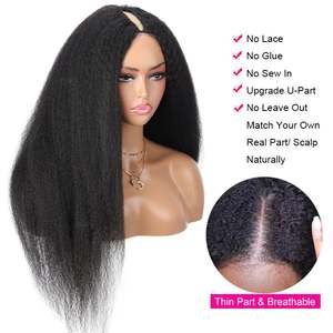 Mỏng V Phần Tóc Giả Da Đầu Con Người Tóc Giả Kinky Thẳng Brazil Tóc Dài Ren Phía Trước Tóc Giả Thụy Sĩ Ren Yaki Tóc Trong Suốt Tự Nhiên - Product Image 3