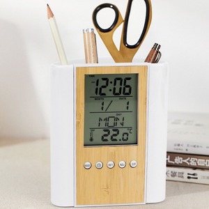 Kinh doanh văn phòng văn phòng phẩm kỹ thuật số tre bút đứng LCD bảng đồng hồ điện tử lịch quà tặng vật liệu tinh thể sử dụng chủ sở hữu bút - Product Image 4
