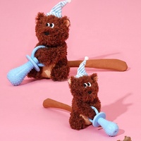 Jouet en peluche pour chien en forme d'écureuil bébé, durable, couineur, interactif, avec sucette, pour chiots et chiens de petite et moyenne taille