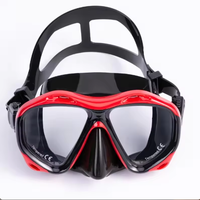 Masque de plongée avec tuba, masque de plongée en silicone, verre trempé, design à 180 degrés