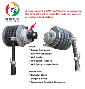 Attrezzatura Avvolgitubo Rimovibile per Scarico Veicoli Fengshen <span class=keywords><strong>Auto</strong></span> Garage SPRING RECORD, Strumento Semiautomatico per Riparazione Fumi, Diametro 76mm - Product Image 3