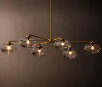 Lustre moderne en laiton et verre, éclairage décoratif d'intérieur, luminaires de plafond pour salon
