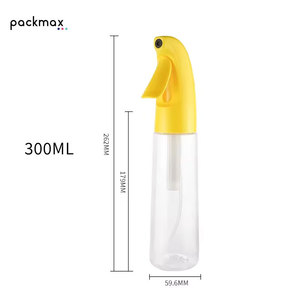 Bouteille en plastique PET rechargeable, écologique, biodégradable, recyclable, 200 ml, 300 ml, vaporisateur fin continu, poignée Flexiloop, pour la maison - Product Image 3