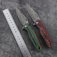 Couteau pliant Bochen New Damascus 2026, 60 HRC, couteau de poche EDC pour l'extérieur avec manche ergonomique coloré pour le camping, vente en gros OEM