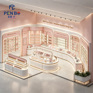 ร้านเพนโบ จำหน่ายอุปกรณ์เสริมความงามระดับมืออาชีพ ออกแบบตู้โชว์เครื่องสำอางสีชมพูสุดหรู สำหรับโชว์รูมเครื่องสำอางและตกแต่งร้านค้า - Product Image 6
