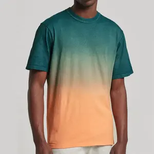 wholesale custom t shirt printing machine cotton dip dye tie dye plain blank men t-shirts
