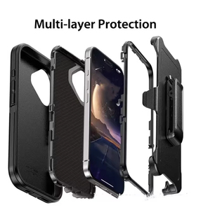 Custodia Protettiva Antiurto 360° con Clip da Cintura <span class=keywords><strong>Nera</strong></span> per <span class=keywords><strong>iPhone</strong></span> 15 <span class=keywords><strong>Pro</strong></span> Max, <span class=keywords><strong>Cover</strong></span> per <span class=keywords><strong>iPhone</strong></span> 17 16 15 14 <span class=keywords><strong>13</strong></span> 12 11 <span class=keywords><strong>Pro</strong></span> Max - Product Image 6