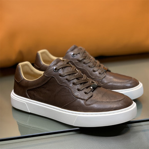 Sneakers Trendy in Vera Pelle di Vacchetta di Lusso per Uomo, <span class=keywords><strong>Scarpe</strong></span> Casual Grigie in Un Pezzo, Vendita all'Ingrosso e Dropshipping - Product Image 5