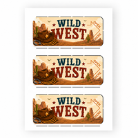 Tarjetas con Diseño de Logotipo Personalizado Profesional, Impresión Digital, Tema Vaquero Occidental, 3 Ventanas, con Pestaña Desprendible