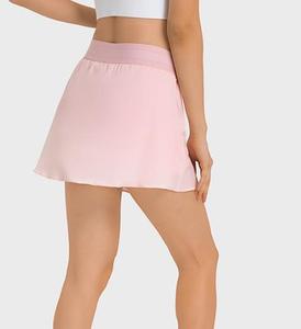 Damen 2-in-1 Fitness Shorts Rock Sommer Atmungsaktiv Coole Sonnenschutz Tennis Wear mit Rücken Taillen tasche - Product Image 6
