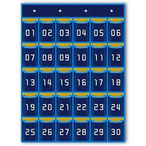 Numbered Classroom Pocket Chart for Cell Phones and Calculator Holder Hanging Wall Door Organizer - Product Image 1