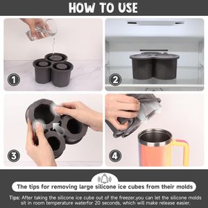 Hot Large Capacity Ice Tray Freezer Silicone Ice Cube Tray 3 Hollow Cylinders Ice Cube Mold - Product Image 4