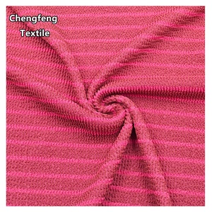 Nouveau <span class=keywords><strong>tissu</strong></span> extensible en jacquard plissé à rayures dorées, 330 GSM, polyester-spandex, tricoté pour la confection de robes et de maillots de bain pour femmes - Product Image 5