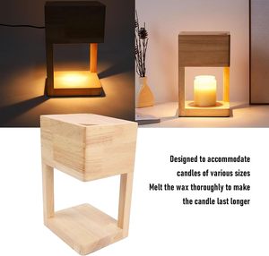 Lámpara Calentadora de Velas para Aromaterapia, Derretidor de Cera Eléctrico sin Llama, Suministro de Fábrica, de Madera Moderna con 2 Bombillas CN;JIA - Product Image 2