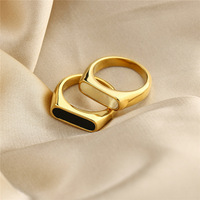 Bague en acier inoxydable plaqué or PVD 18 carats, incrustation liquide réactive à la température, couleur changeante, tendance pour hommes et femmes, idéale pour un cadeau