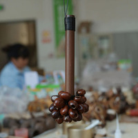 Rope Handle Seed Shell Hand Shaker Natural Nut Shell Rattle for Folk Music World Music and Hand Percussion