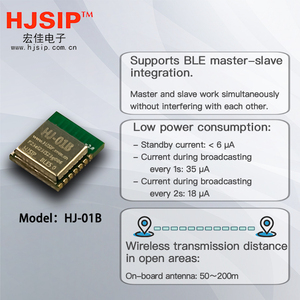 HJSIP HJ-01B untuk <span class=keywords><strong>Bluetooth</strong></span> <span class=keywords><strong>5.0</strong></span> modul BLE5.1 UART Port transparan transmisi IoT DA14531 Chipset Built-in antena 8.5x9.5mm - Product Image 5