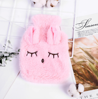 Bouillotte Mignonne Anti-Douleur Très Vendue, Bouteille d'Eau Chaude Mini Chauffe-Mains d'Hiver en PVC avec Housse Douce