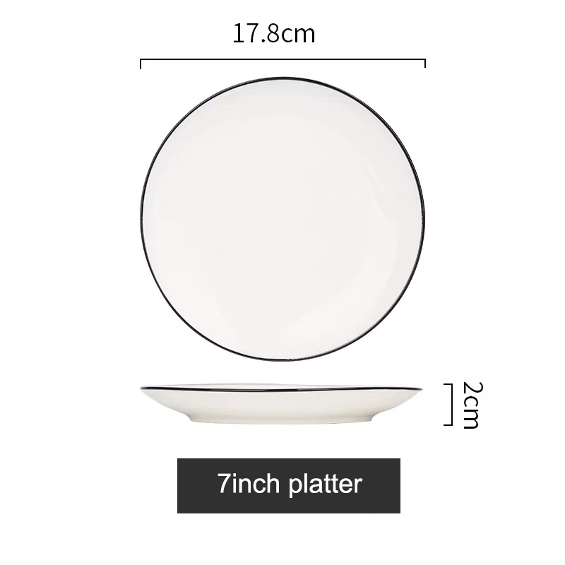 7 inch Shallow placa blanca