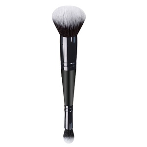 Pinceau de maquillage 2 en 1 pour fond de teint correcteur cheveux synthétiques en aluminium Application de maquillage Marque privée Pinceau unique personnalisé - Product Image 4